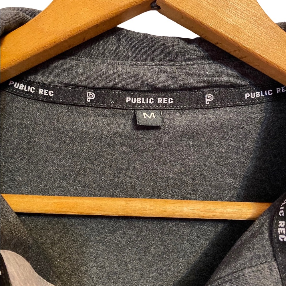 Public Rec Men Go-To Polo Shirt Medium Pima Cotton Gray - Picture 3 of 3